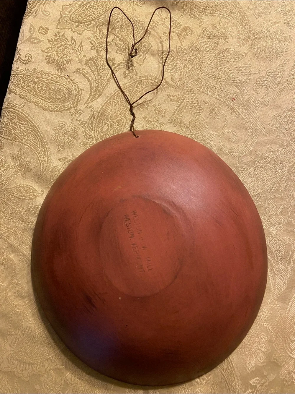 Handcrafted wooden Wall bowl - Rustic Red Home Wall Decor